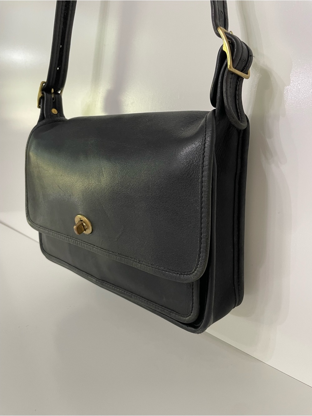 Coach Original Classics Leather Compartment Shoulder Bag Black VTG Purse 9850 - Picture 16 of 16